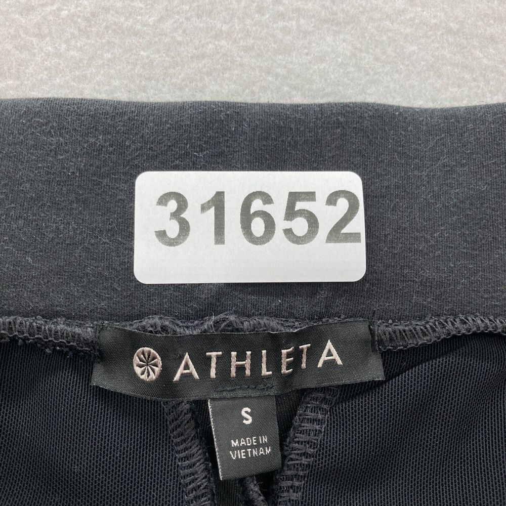 Athleta Commuter Pants Women's Small Pull On Black Stretch Striped Ankle Zip - Picture 5 of 14